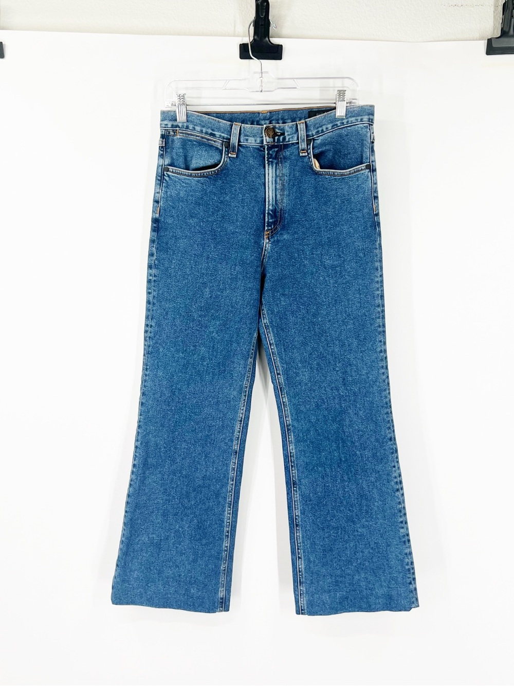 Rag & Bone High Rise Kick Flare Jeans Hemmed